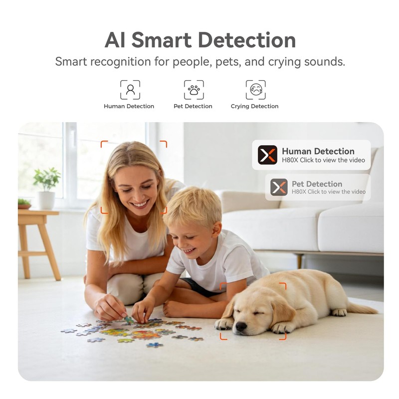4K UHD Indoor Camera, 64G Built-in Storage No Subscription,Pet Camera Indoor ... gallery