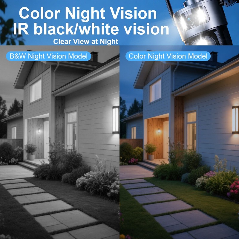 4K8MP Outdoor Home Security Camera Triple Cameras 360° PTZ Auto Tracking 10×Zoom gallery