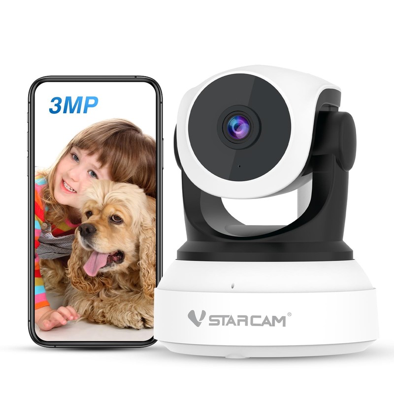 Indoor Security Camera, 2K with 360° Rotation, Human/Motion Detection with Au…