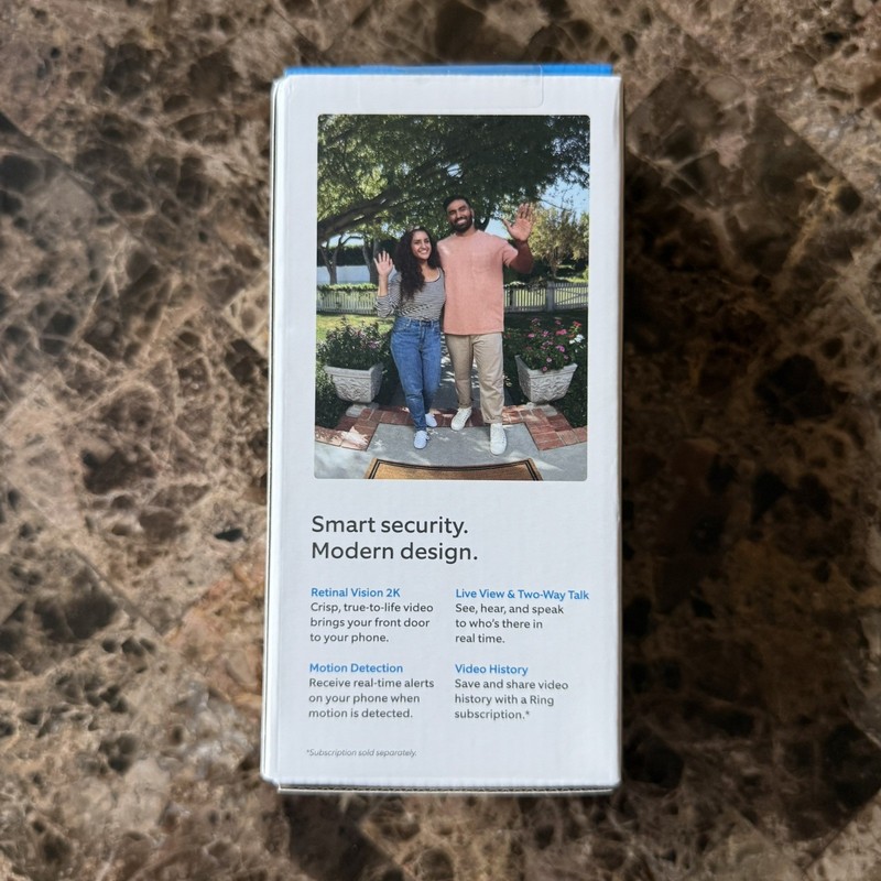 Ring Battery Doorbell 2nd Gen (newest model) 2K Speckled Gray [NEW] [MSRP $100] gallery