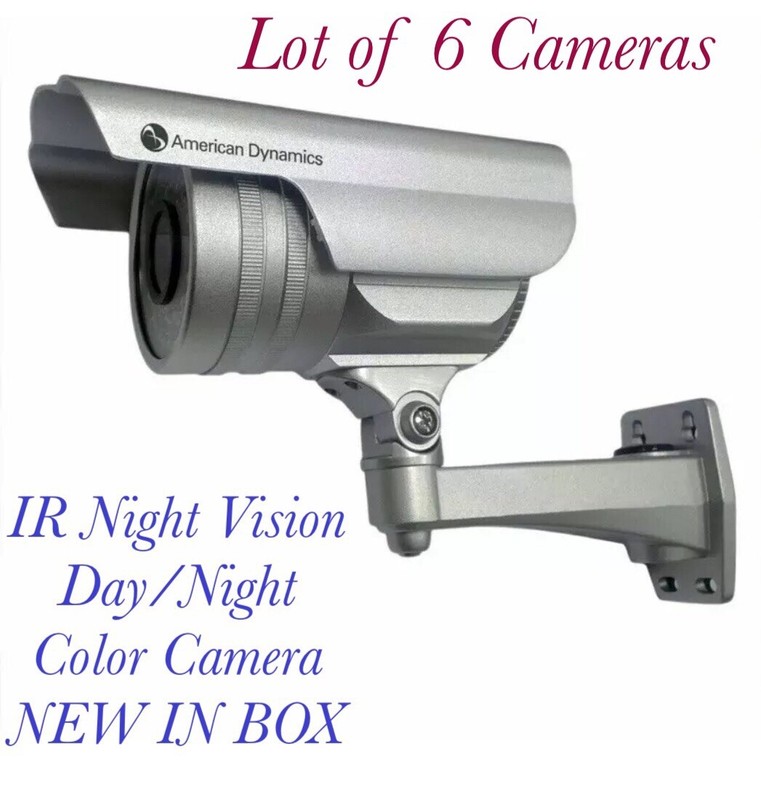Lot 6 Security Color Camera W/600TVL 9-22mm PAL IR Day/Night Weather Resistance