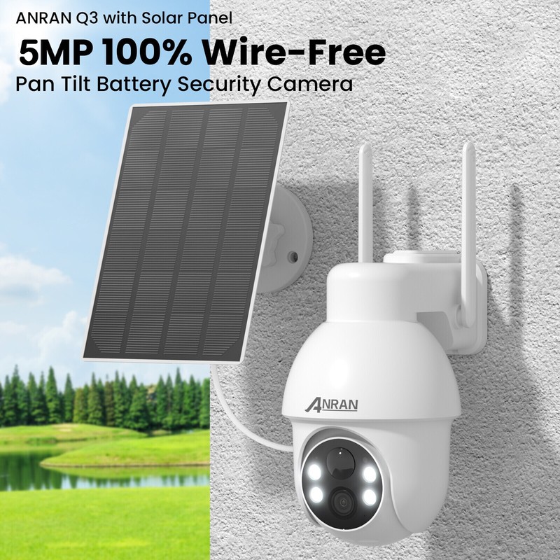 5MP Solar Security Camera Wireless Outdoor Pan/Tilt Motion Detection 2 Way Audio gallery