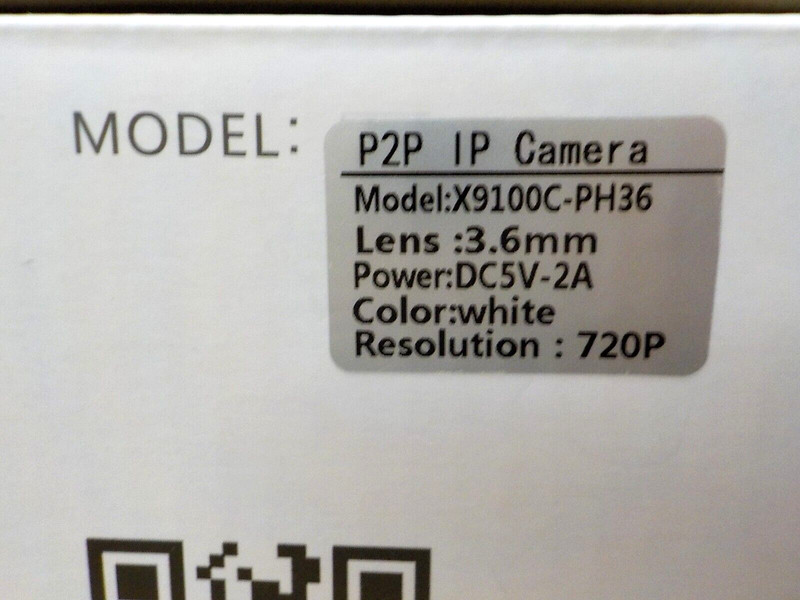 P2P (X9100C-PH36) HD WIRELESS IP WIFI CAMERA 720P NEW IN BOX WITH ACCESSORIES gallery