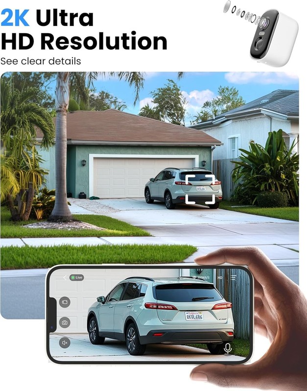 4-Pack Wireless Outdoor Security Cameras, 2K HD with AI Detection & Night Vision gallery