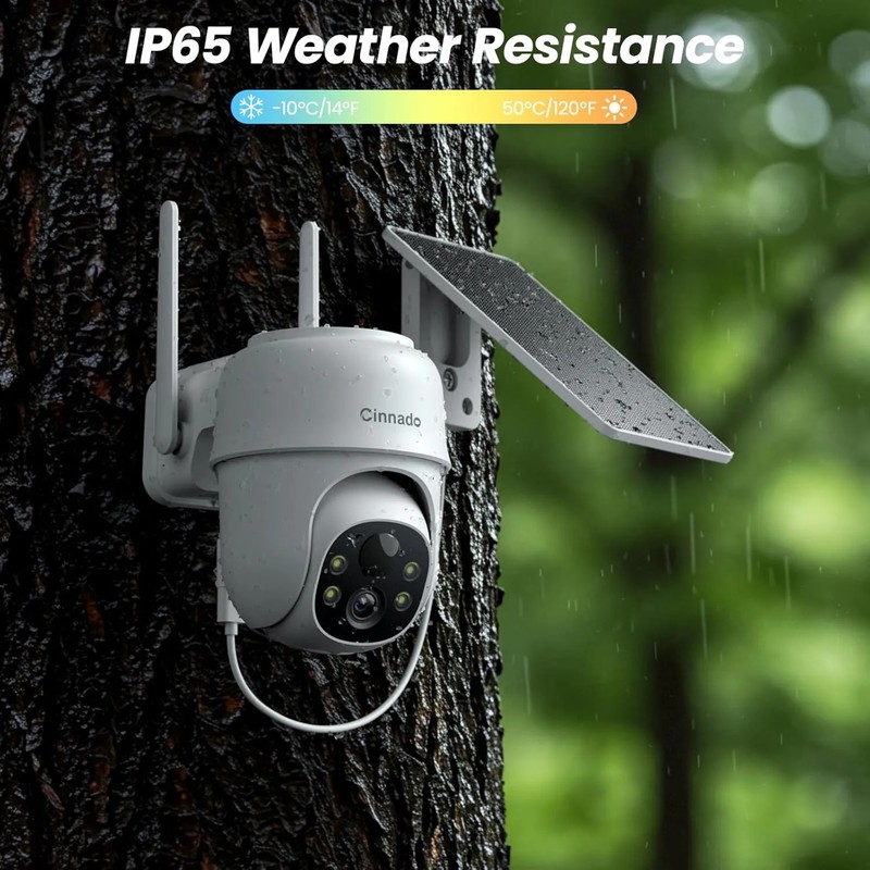 2K Wireless Solar Security Camera 2 Pack Outdoor Wi-Fi AI Detection Night Vision gallery