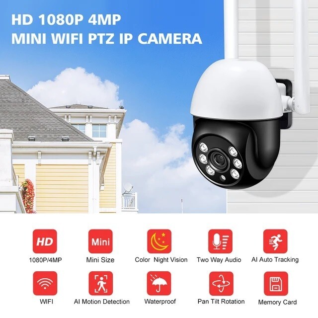 IP Camera P2P 4MP HD WiFi Color Night AI Auto Tracking Monitor for CamhiPro APP gallery