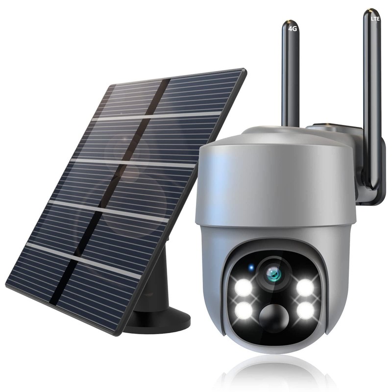 4G LTE Cellular Security Camera Security Cameras Wireless Outdoor Solar-Power…