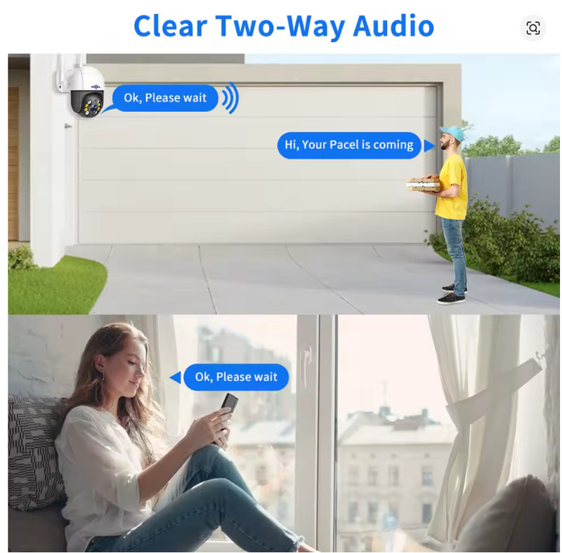 Hiseeu 8MP 4K PTZ Wifi Camera 5x Digital Zoom Ai Human Detect Auto Tracking ONVI gallery