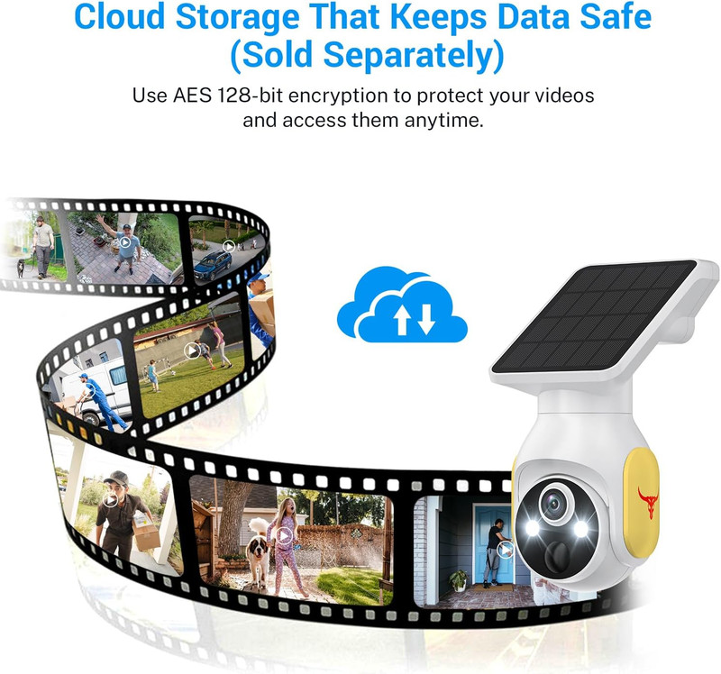 Solar-Powered 1080P Battery Camera, Security Cameras Wireless Outdoor with AI Hu gallery