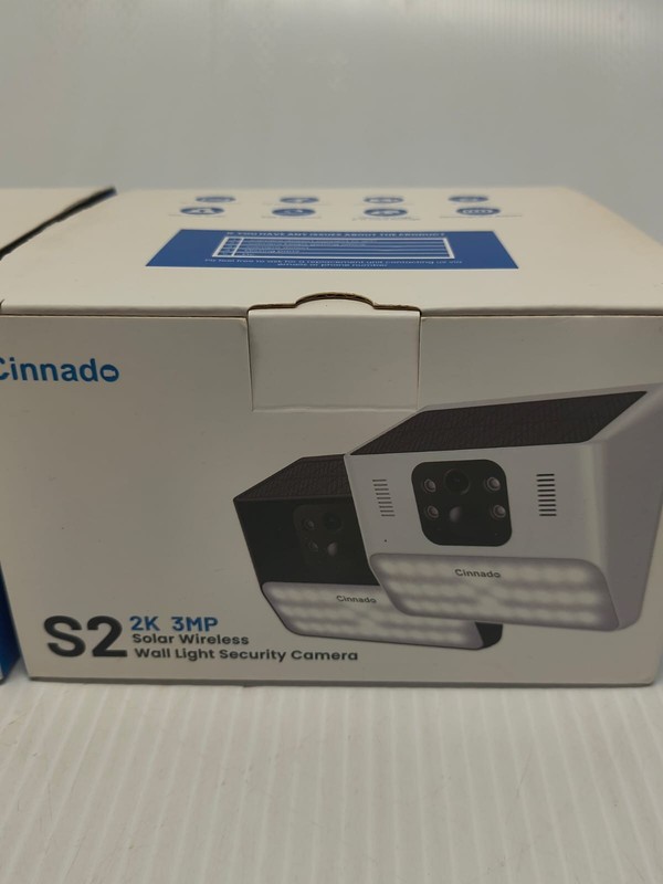 NEW 2 PACK Cinnado S2 2K 3MP Solar Wireless Wall Light Security Camera FREE SHIP gallery