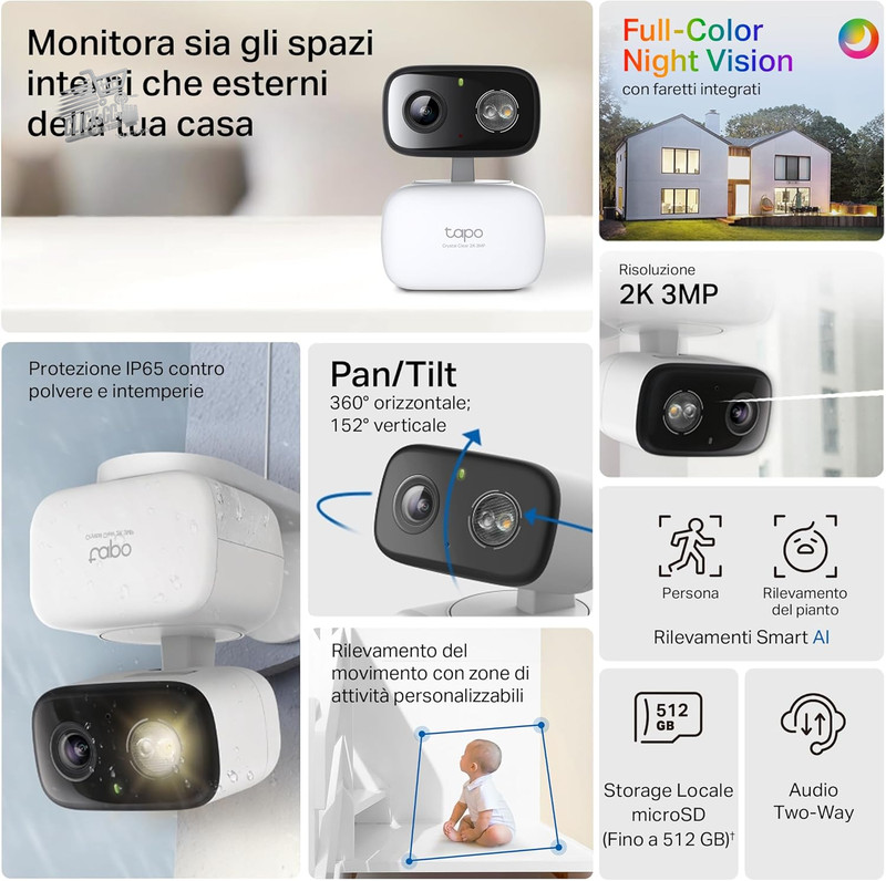 Tapo C236 Outdoor Indoor Pan Tilt Night Vision AI 3K WiFi Camera gallery