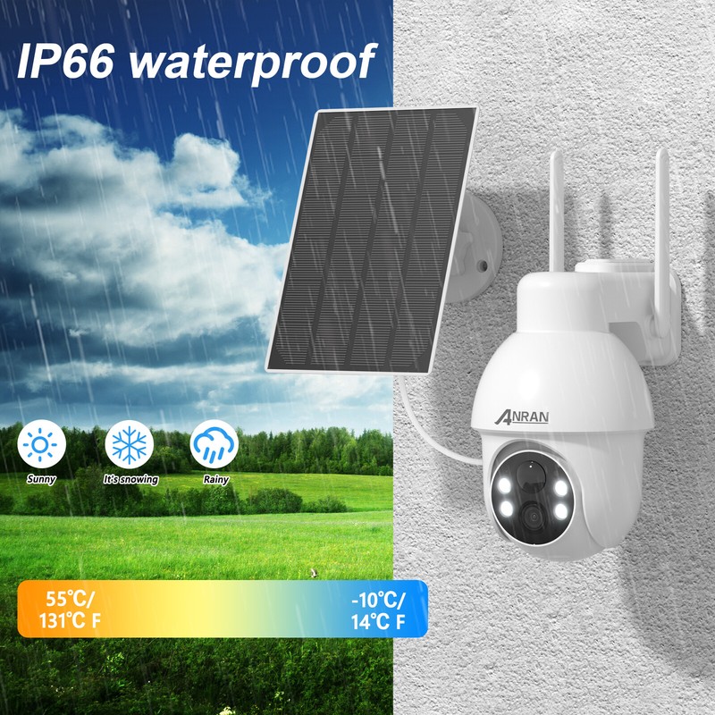 ANRAN Solar Powered Security Camera CCTV 5MP Wireless WiFi IP Home Outdoor gallery