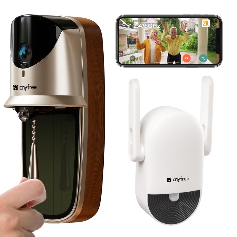 Solar Video Doorbells Camera Wireless with Chime Pro (2nd), 2K HDR Wide-Angle…
