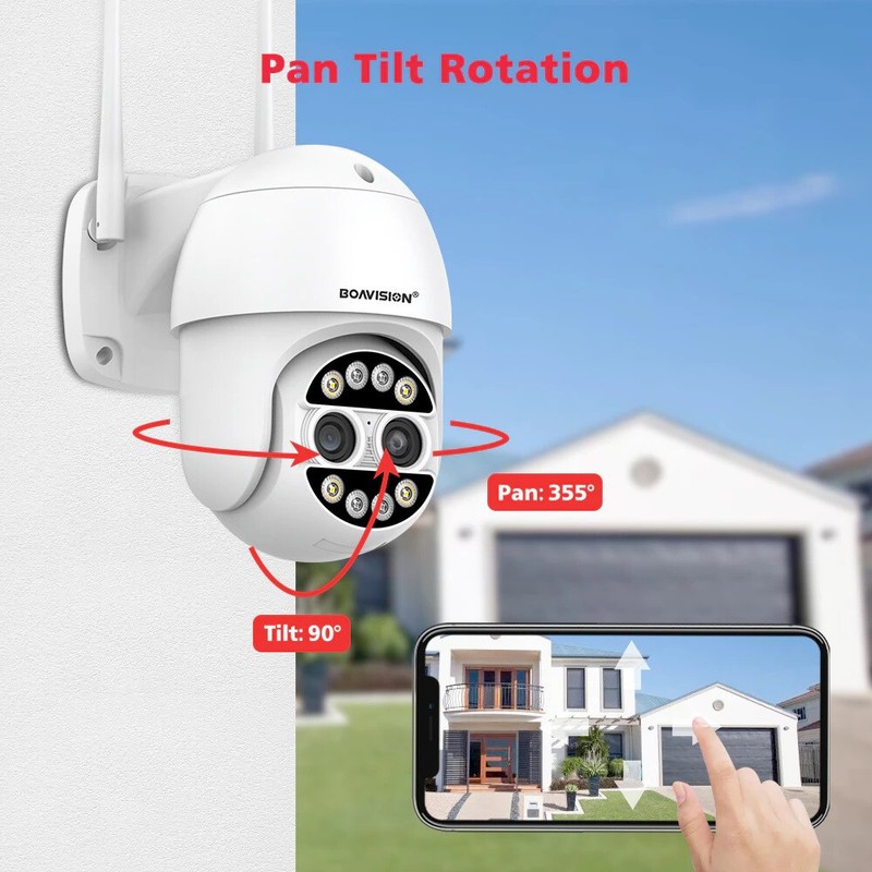 BOAVISION HD 8MP WIFI Camera PTZ Dual Lens 8X Digital Zoom Outdoor Auto Tracking gallery