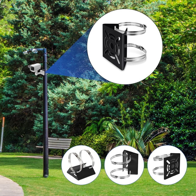 3 Pcs Universal Vertical Pole Mount for Wall Mounting Bracket with 6 Loops So... gallery