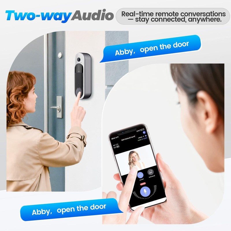 Wireless HD Video Doorbell Camera, Live View 2-Way Audio, Safe Doorbell with ... gallery