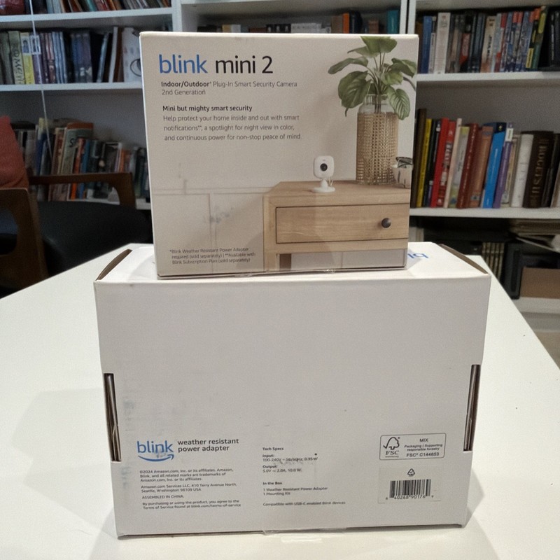 Blink Mini 2 1080p Security Camera with Built-in Mic - White 13ft Power Adapter gallery