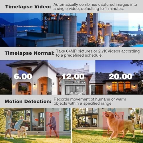 Time Lapse Camera, Timelapse Camera Wi-Fi with App Control, Color Night Vision, gallery