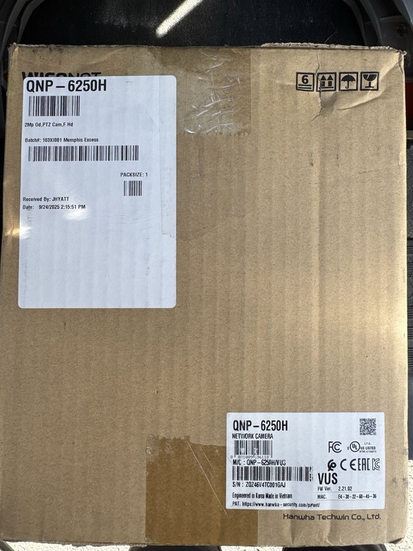 Hanwha Vision QNP-6250H 2MP Network PTZ Camera with 4.44-111mm Lens