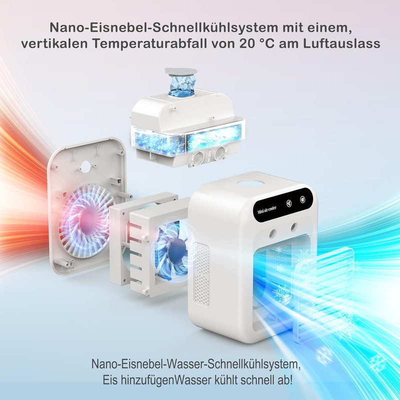 Mobile Klimaanlage, Tragbare Luftkühlgerät, leise Mobile Klimaanlage mit 500ml W gallery
