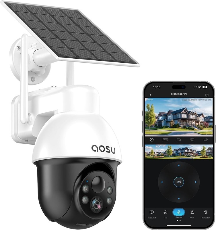 Outdoor Solar-Powered Wireless Camera System with Night Vision and Voice Control gallery