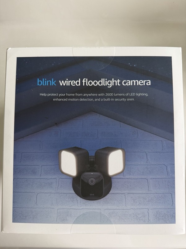 NEW Blink Wired Floodlight Camera HD Smart Security Cam Alexa Sealed - Black gallery