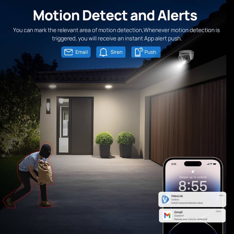 VIKYLIN 4K 8MP 170° Panoramic IR Full Color IP Camera Dual lens Dual Light CCTV gallery