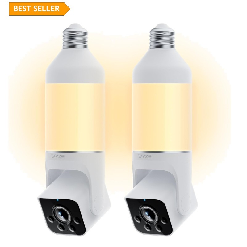 2-Pack Bulb Cam Security Camera – 2K HD, Color Night Vision, Smart LED Bulbs