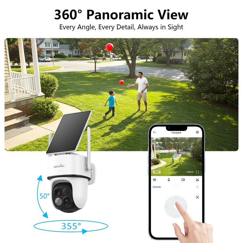 Wansview Dual Lens 2K Solar Camera Security Outdoor Security Cameras Wireles gallery