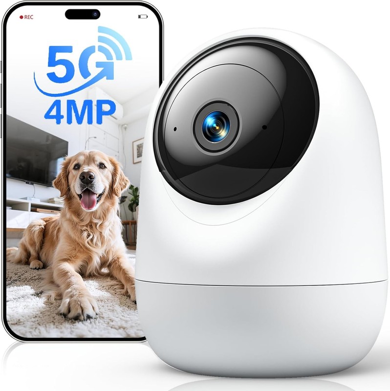 Andyssey 4MP Indoor Security Camera 360° Pan Tilt WiFi 6 Pet Baby Monitor HD