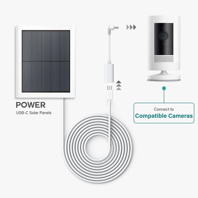 xsdtech Ring USB-C to Barrel Plug Adapter for Solar Panels and white gallery
