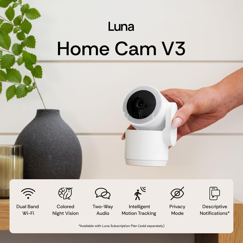 Luna 2K Indoor Security Camera, 360° Pan-Tilt, Night Vision, WiFi, App gallery