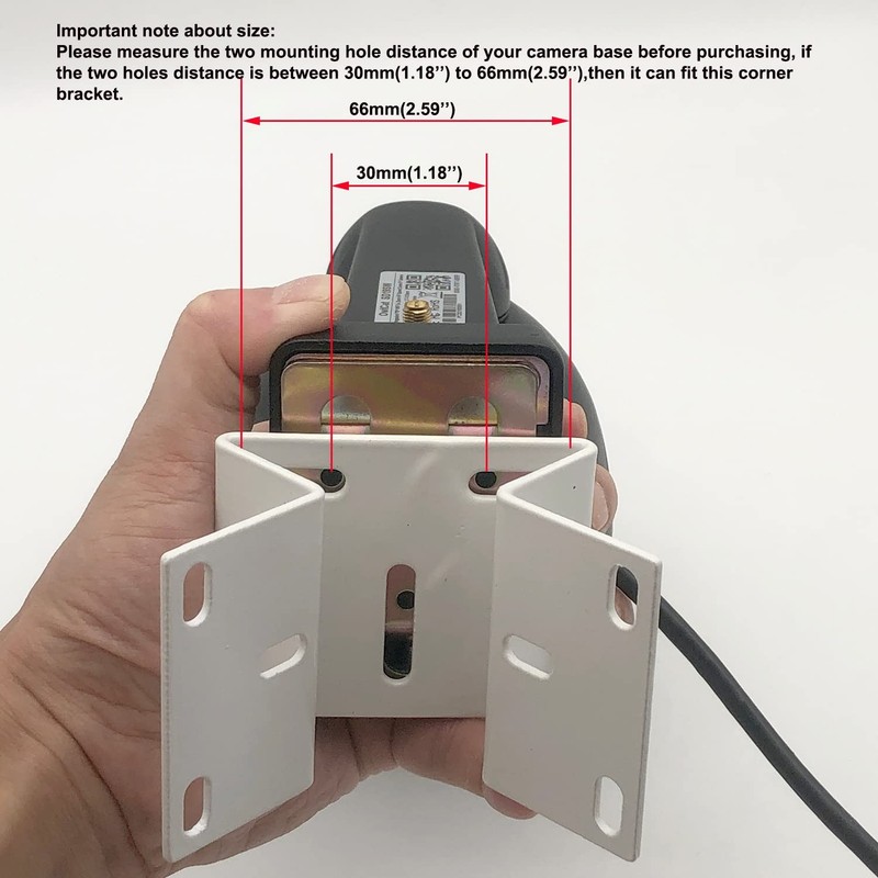 Exterior Outside Wall Corner Mount Metal Bracket Right Angle CCTV Surveillanc... gallery