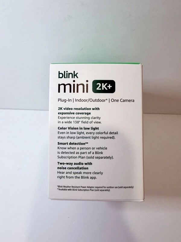 Blink Mini 2K+ 2K Plug-In Security Camera White Newest Model NEW SEALED gallery