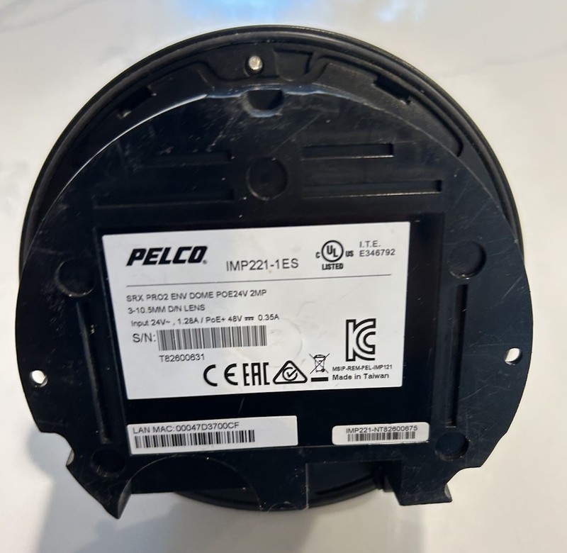 Pelco IMP221–1ES Security Camera SRX PRO2 ENV DOME POE24V 2MP 3-10 5MM D/N Lens gallery
