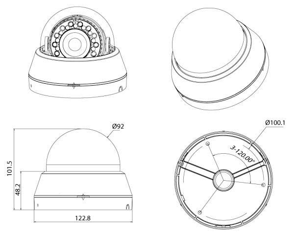 960H Analog Indoor IR Dome Security Camera 800TVL 3.6mm Fixed Lens CNB LBQ-50S B gallery