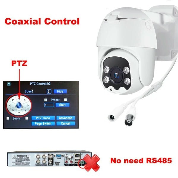 Ptz 365 Degree Bnc 2MP 4 LED Video Surveillance Camera