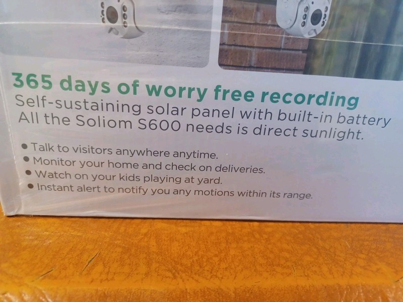 Soliom Outdoor Solar Battery Powered and Tilt Security Camera Model S600 (Nwofi) gallery