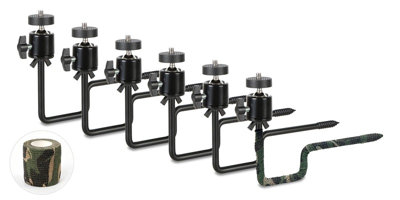 Trail Camera Tree Mount 6 Pack 360° Adjustable Head 1/4 Inch Screw – Wildlife