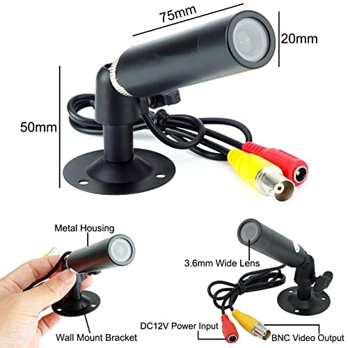 Vanxse Mini Bullet Security Camera 1000TVL HD Indoor Surveillance CCTV 3.6mm Len gallery