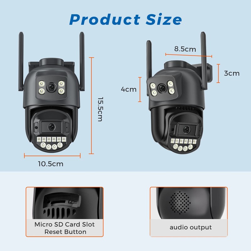WiFi Surveillance Camera 5K 10MP Dual Lens AI Human Detection Security PTZ CCTV gallery