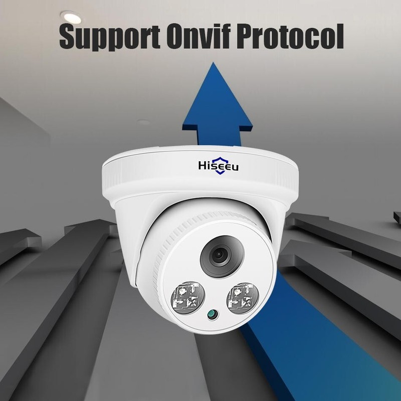 Hiseeu HC615-P-3.6 5MP 1920P POE IP Camera H.265 Audio Dome Camera ONVIF Motion gallery