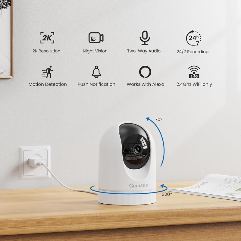 Crystal Clear 2K Security Camera with Smart Alerts & Night Vision - 4-Pack gallery