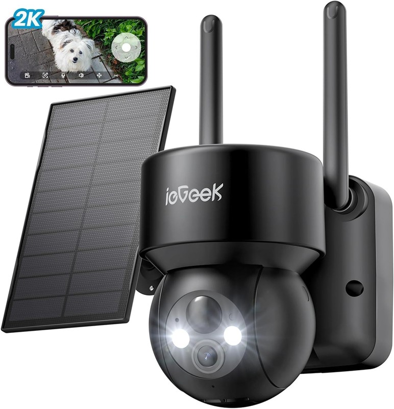 ieGeek 360° Outdoor 2K PTZ Security Camera Wireless Home Battery WiFi CCTV Cam
