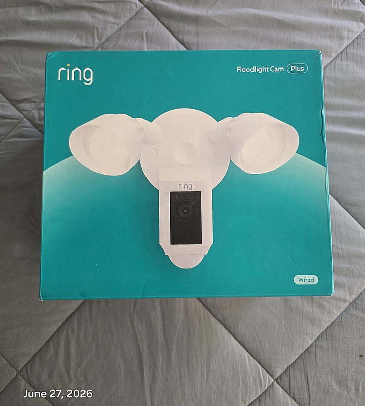 Ring Floodlight Cam Plus Hardwired Security Camera White Brand New Sealed