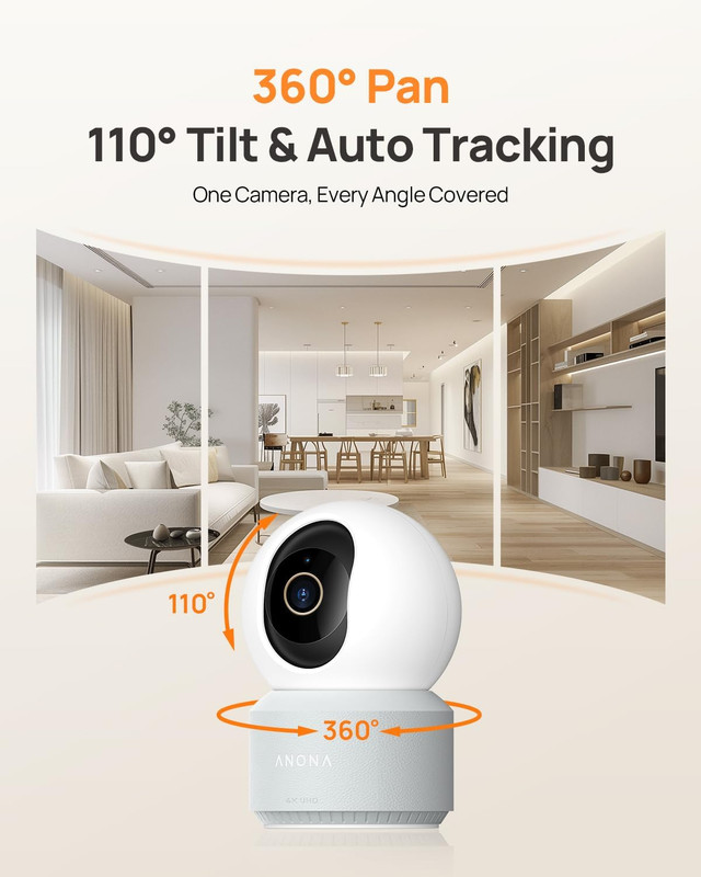 4K UHD Indoor Camera, Pet/Dog/Baby Security Camera with Phone App, 360°Pan-Tilt, gallery