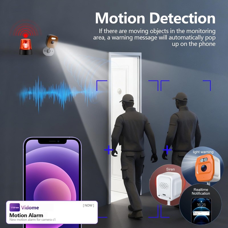 PHANSATIM Smart WiFi Camera 2Pcs 1080P Indoor Security Camera gallery