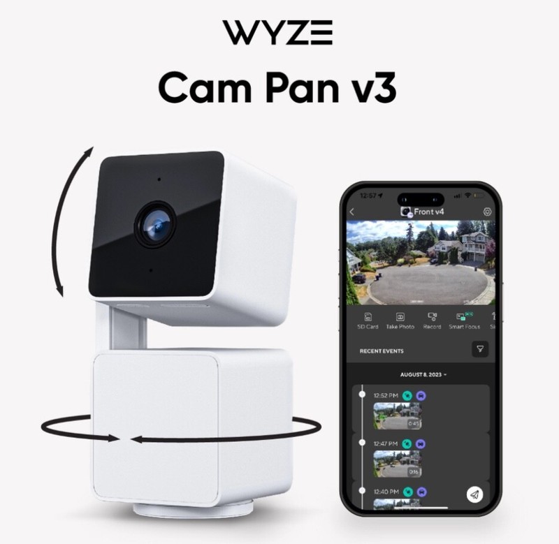 (BRAND NEW) TWO PACK WYZE PAN V3 INDOOR/OUTDOOR 1080P CAMERA 360 DEGREE PAN-TILT gallery