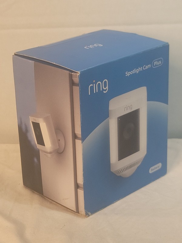 Ring - Spotlight Cam Plus Outdoor/Indoor Wireless 1080p Battery Camera - SEALED gallery