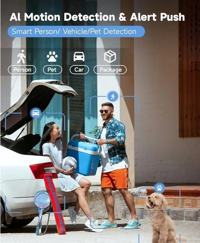 JMcamDM Smart Battery Camera Wireless Indoor Outdoor 2k WI-FI cloud Storage Smar gallery